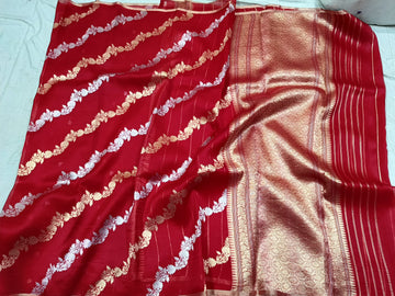 Pure handwoven kora silk - red (color customisation available)