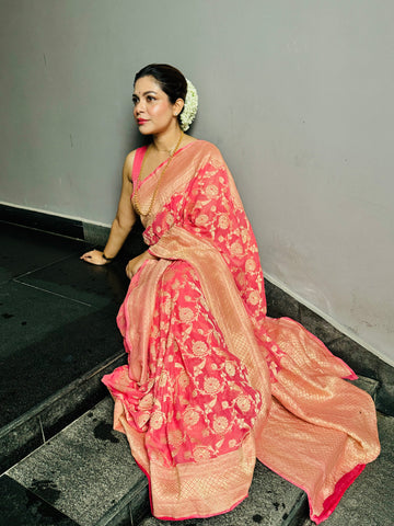 Pure Khaddi Georgette Banarsi